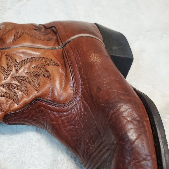 Ariat‎ Tan Cowboy Western Festival Stitched Textured Rodeo Leather Heel Boot 9EE - Picture 2 of 15